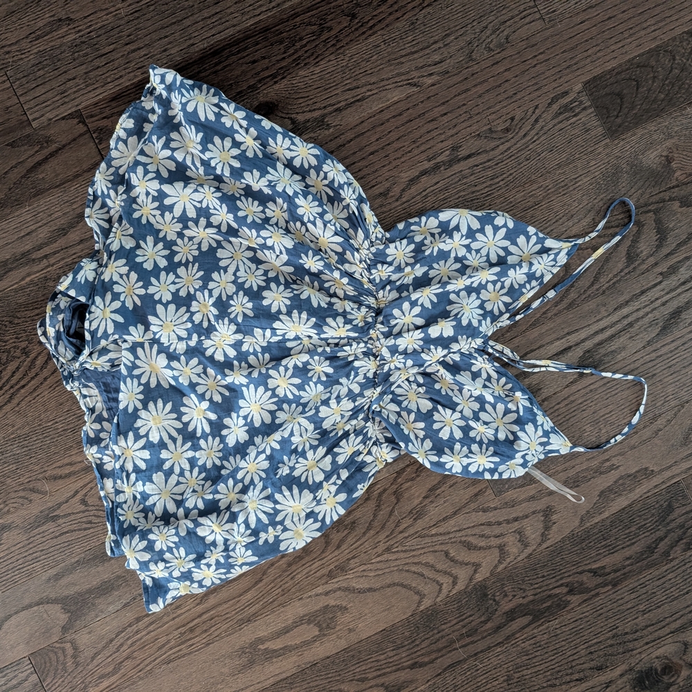 American Eagle Outfitters Blue Floral Jumpsuit